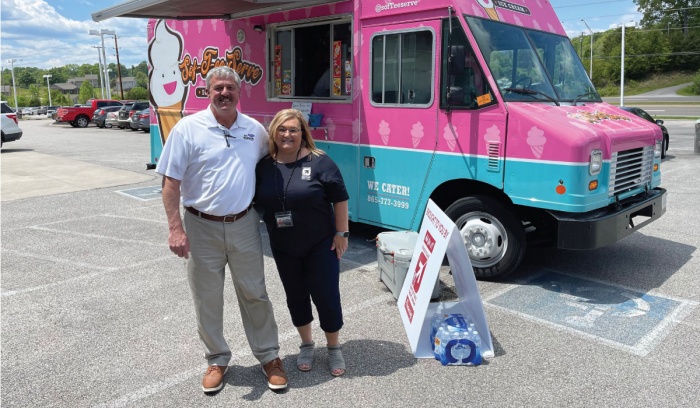 Staff with Ice cream Truck