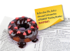 Tax forms with a donut on top of them and KTVAECU routing information