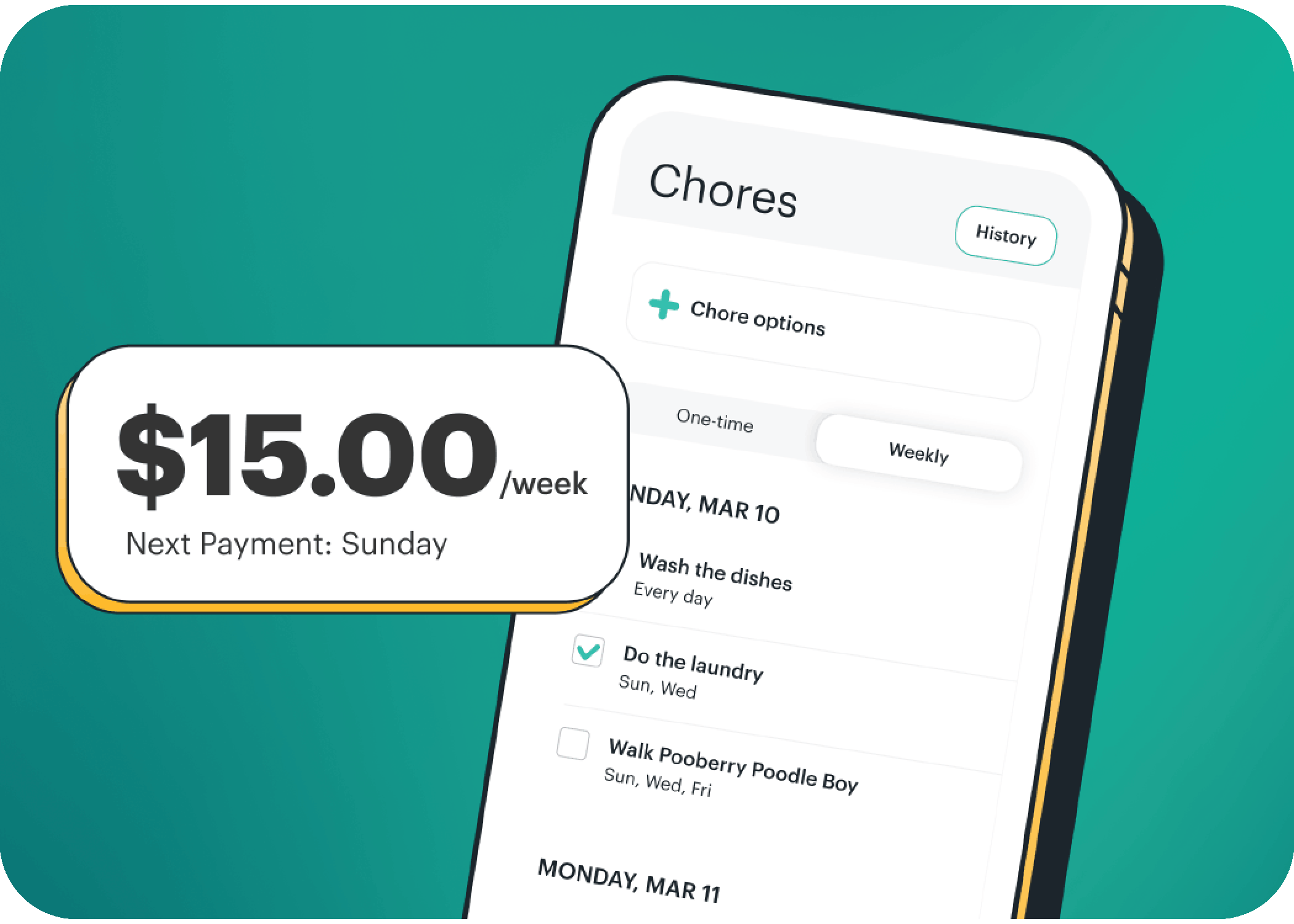 Greenlight debit card app showing allowance