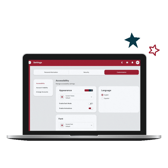 Online Banking Dark Mode Being Clicked On