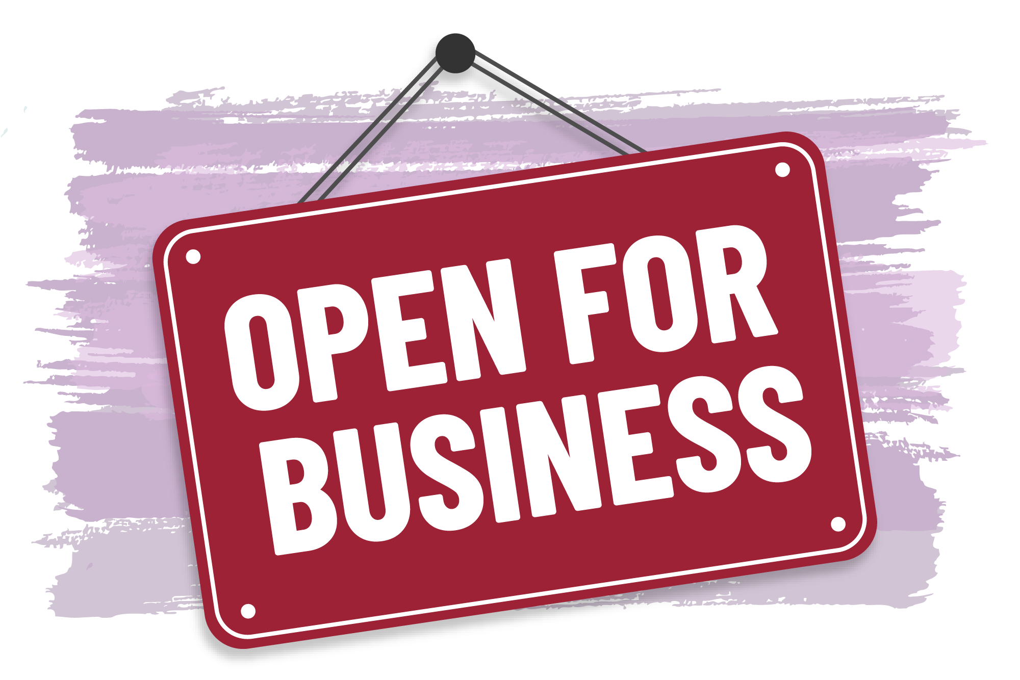 Open sign for business.