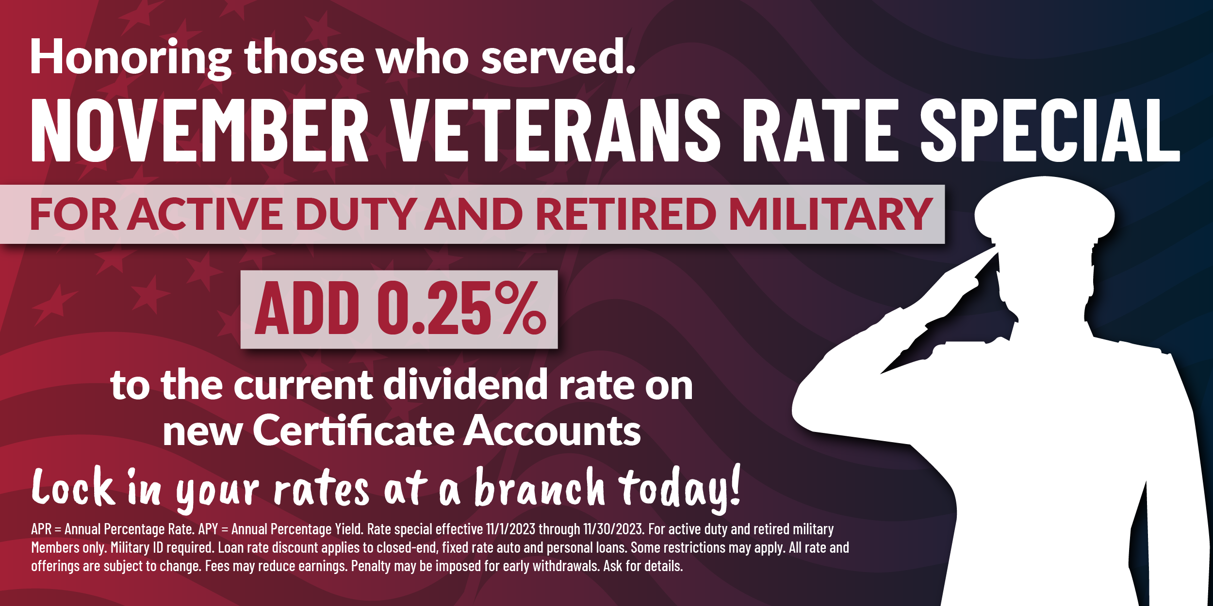 Veterans Rate Special Share Accounts