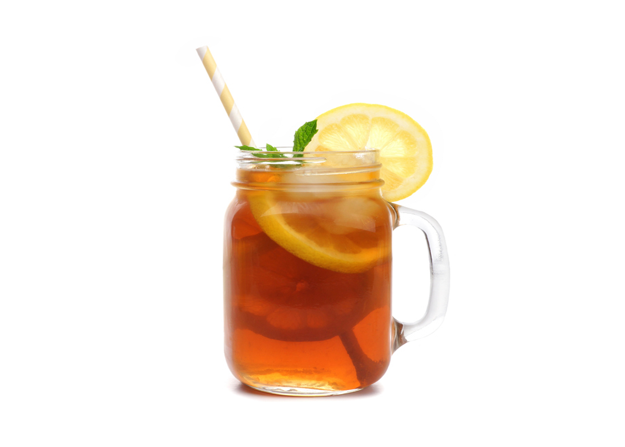 Mason jar filled with sweet tea