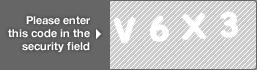 captcha code for visual authentication  letter V number 6 letter X number 3