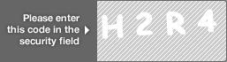 captcha code for visual authentication  letter H number 2 letter R number 4