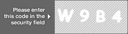 captcha code for visual authentication  letter W number 9 letter B number 4