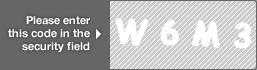 captcha code for visual authentication  letter W number 6 letter M number 3