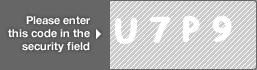 captcha code for visual authentication  letter U number 7 letter P number 9