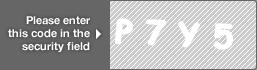 captcha code for visual authentication  letter P number 7 letter Y number 5
