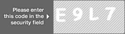 captcha code for visual authentication  letter E number 9 letter L number 7