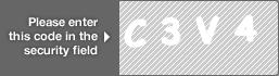 captcha code for visual authentication  letter C number 3 letter V number 4