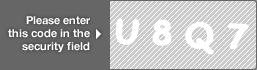 captcha code for visual authentication  letter U number 8 letter Q number 7