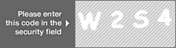 captcha code for visual authentication  letter W number 2 letter S number 4