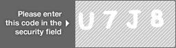 captcha code for visual authentication  letter U number 7 letter J number 8