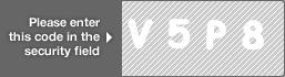 captcha code for visual authentication  letter V number 5 letter P number 8