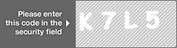 captcha code for visual authentication  letter K number 7 letter L number 5