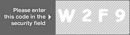 captcha code for visual authentication  letter W number 2 letter F number 9
