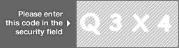 captcha code for visual authentication  letter Q number 3 letter X number 4