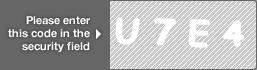 captcha code for visual authentication  letter U number 7 letter E number 4