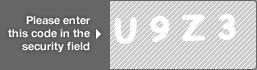 captcha code for visual authentication  letter U number 9 letter Z number 3