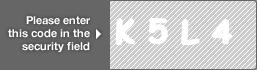 captcha code for visual authentication  letter K number 5 letter L number 4