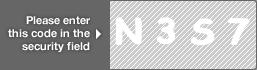 captcha code for visual authentication  letter N number 3 letter S number 7
