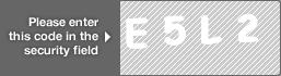 captcha code for visual authentication  letter E number 5 letter L number 2