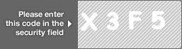 captcha code for visual authentication  letter X number 3 letter F number 5