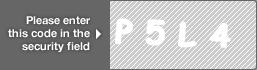 captcha code for visual authentication  letter P number 5 letter L number 4