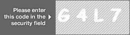 captcha code for visual authentication  letter G number 4 letter L number 7