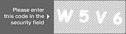 captcha code for visual authentication  letter W number 5 letter V number 6