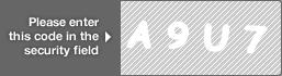 captcha code for visual authentication  letter A number 9 letter U number 7