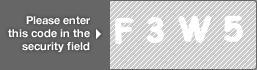 captcha code for visual authentication  letter F number 3 letter W number 5