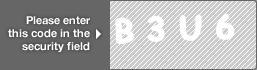 captcha code for visual authentication  letter B number 3 letter U number 6