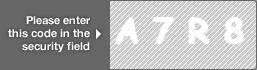 captcha code for visual authentication  letter A number 7 letter R number 8
