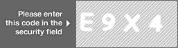 captcha code for visual authentication  letter E number 9 letter X number 4