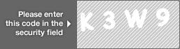 captcha code for visual authentication  letter K number 3 letter W number 9