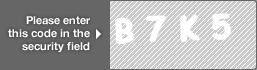 captcha code for visual authentication  letter B number 7 letter K number 5