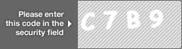 captcha code for visual authentication  letter C number 7 letter B number 9