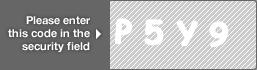 captcha code for visual authentication  letter P number 5 letter Y number 9