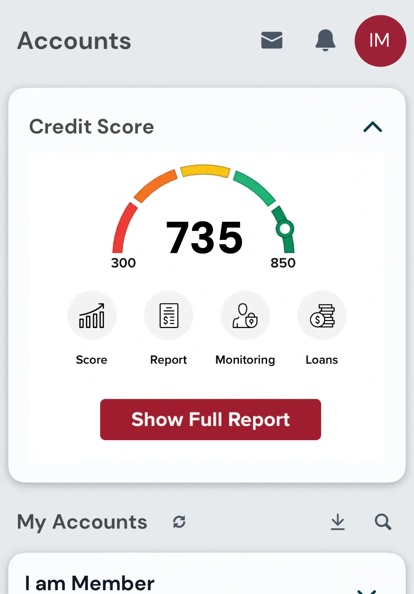 Credit Score Screen