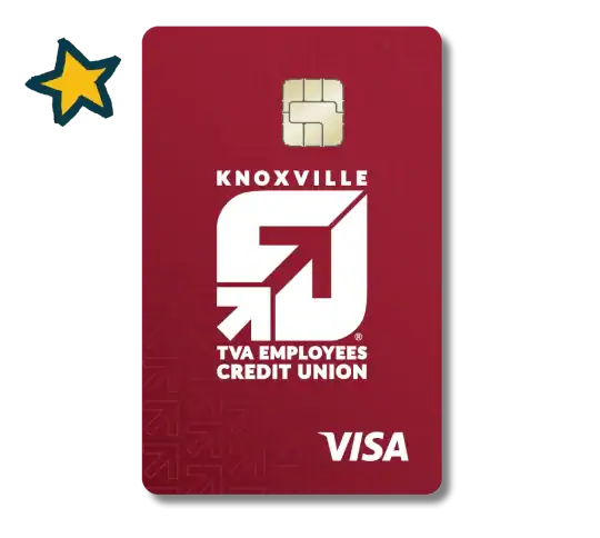 KTVAECU Visa Platinum Credit Card Surrounded by star icons