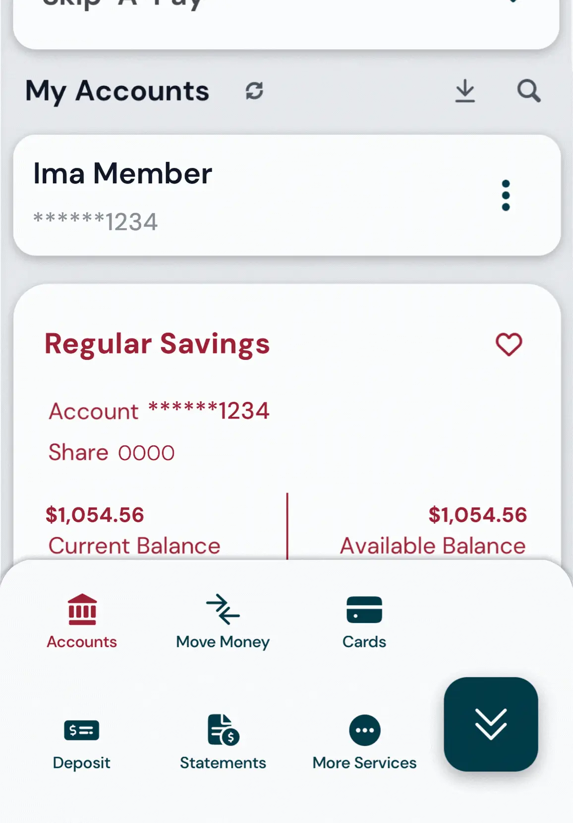 Mobile Check Deposit Screen