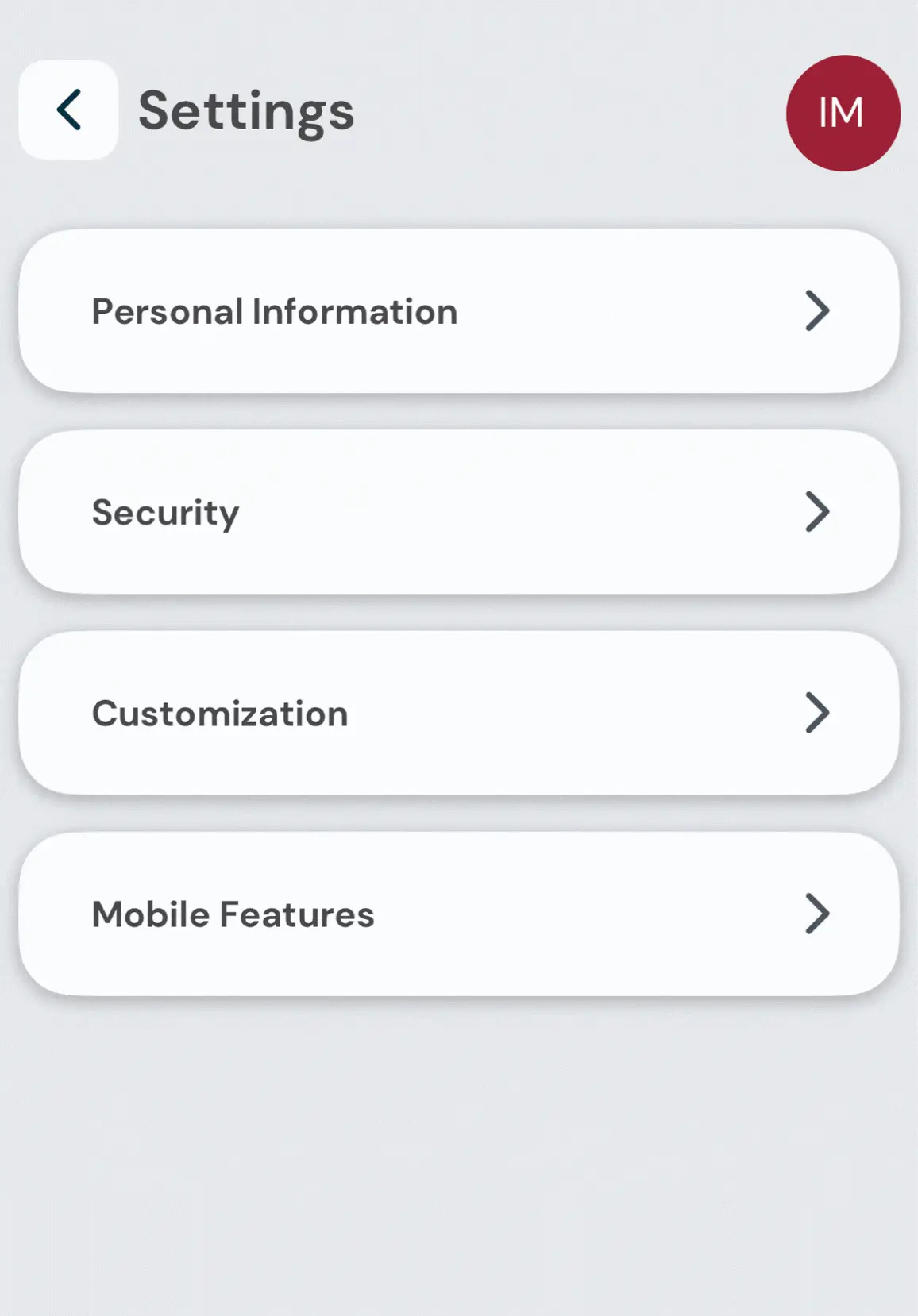 Customize Settings Screen