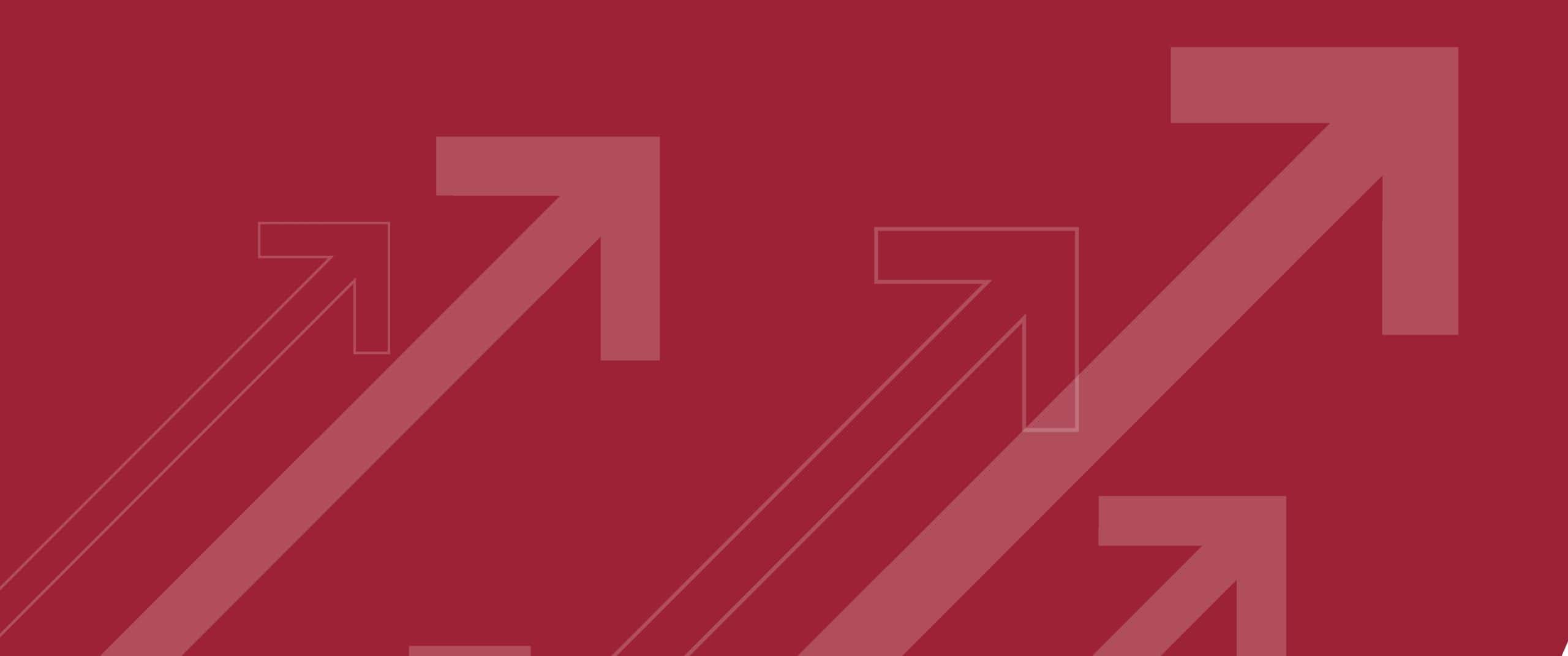 Red background with white arrows