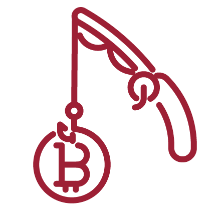 Bitcoin on a fishing rod icon