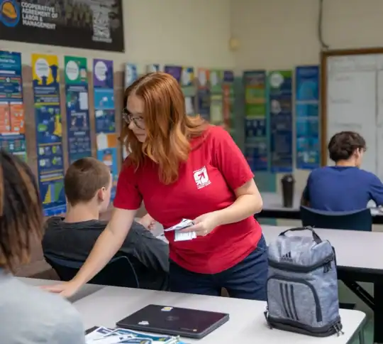 KTVAEU staff teaching in a classroom