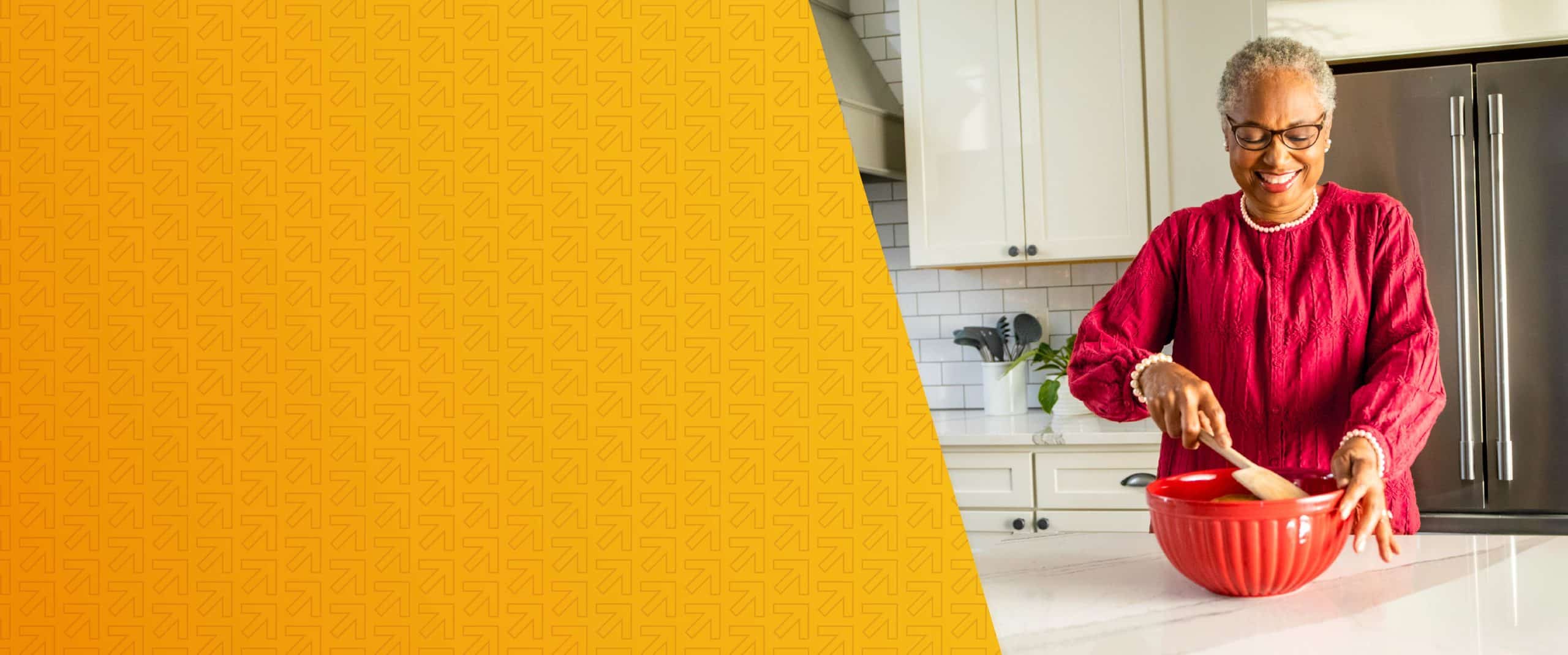 Woman in her kitchen baking