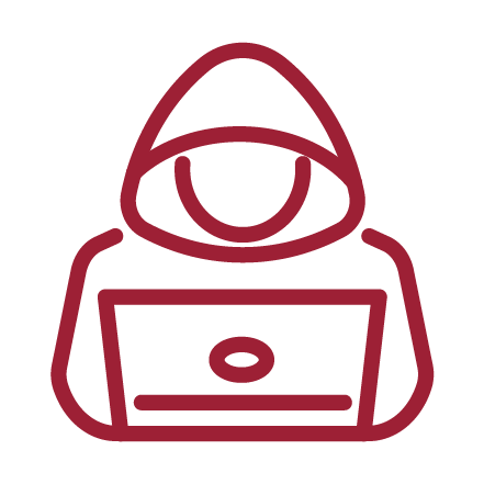 scammer on a laptop icon