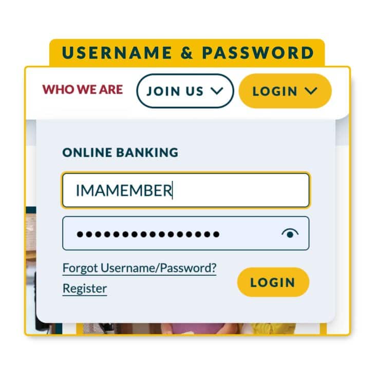 Login Dropdown from KTVAECU Homepage